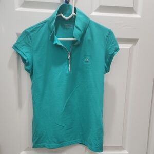 Calvin Klein Turquoise Zip Polo Shirt Medium